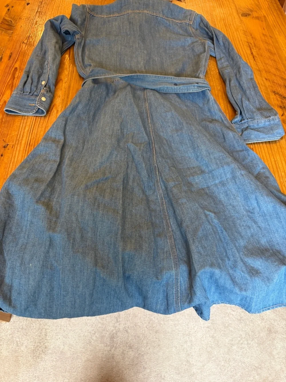 Polo by Ralph Lauren Blue Denim Midi Shirt Dress with Belt - Picture 9 of 9
